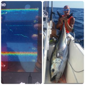 Obiettivopesca drifting al tonno Drifting al tonno - Giulio Tsunami con tonno rosso pescato col vivo